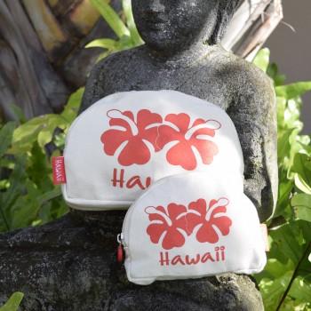 Canvas Pouches Hibiscus Red Canvas Pouches Hibiscus Red